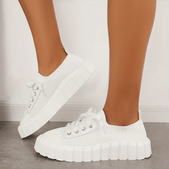 Women's Platform Sports Shoes Comfy Low Top Sneakers