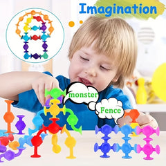 24pcs Suction Cup Toys DIY Educational Building Blocks Set