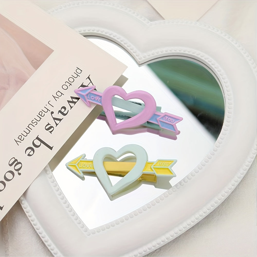 Duck Billed Hair Clip Hollow Heart Shape Hair Accessory