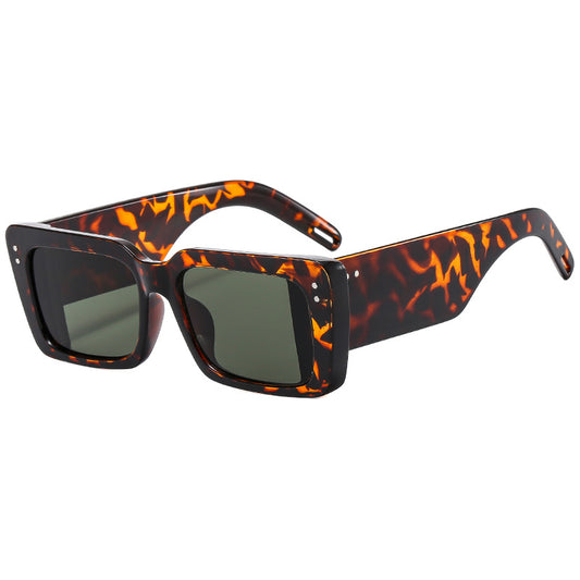 Thick Frame Sunglasses Women's Leopard Block Shades Golf Eyewear