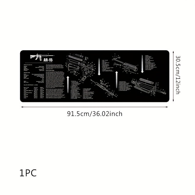 Large Desk Protector Mat with Toy Weapon Disassembly Map Print