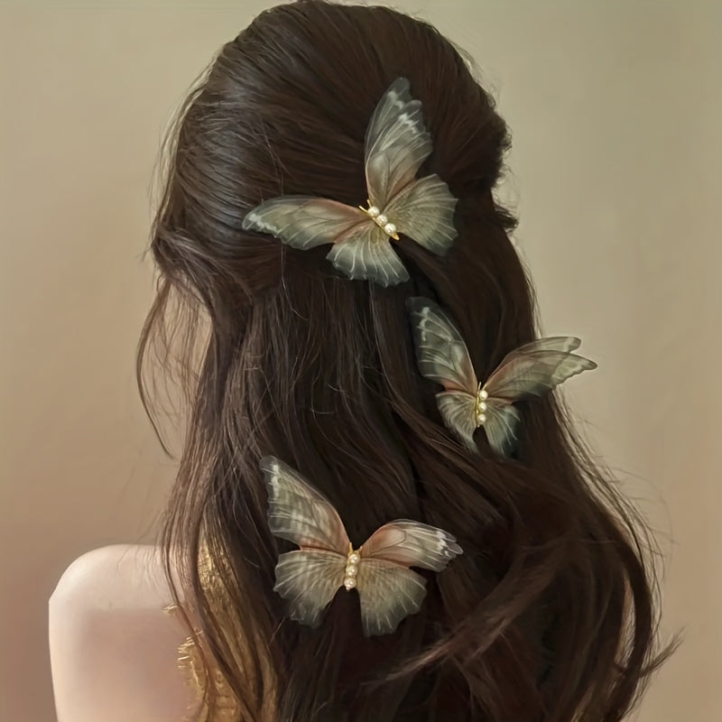 3pcs Butterfly Hair Claw Vintage Clip for Side Hair Bang Braids Women Girls