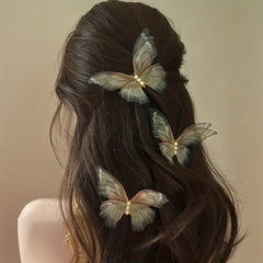 3pcs Butterfly Hair Claw Vintage Clip for Side Hair Bang Braids Women Girls