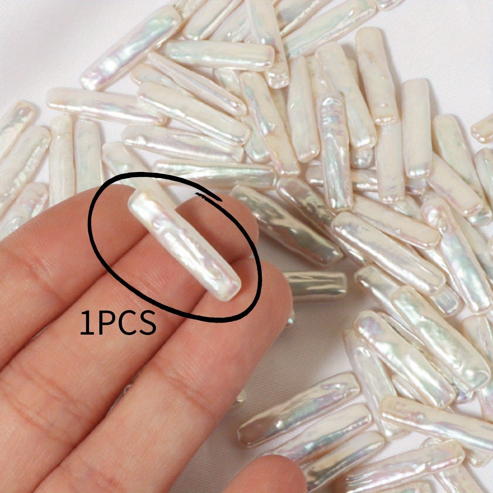 1pc S Level Long Bar Shape Baroque Pearl for DIY Jewelry