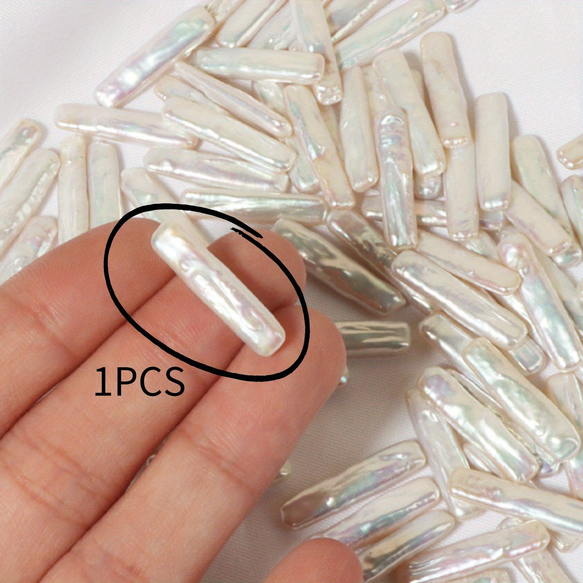 1pc S Level Long Bar Shape Baroque Pearl for DIY Jewelry