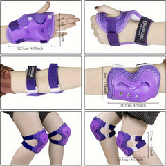 6pcs Kids Roller Skating Knee Pads Set PP Material