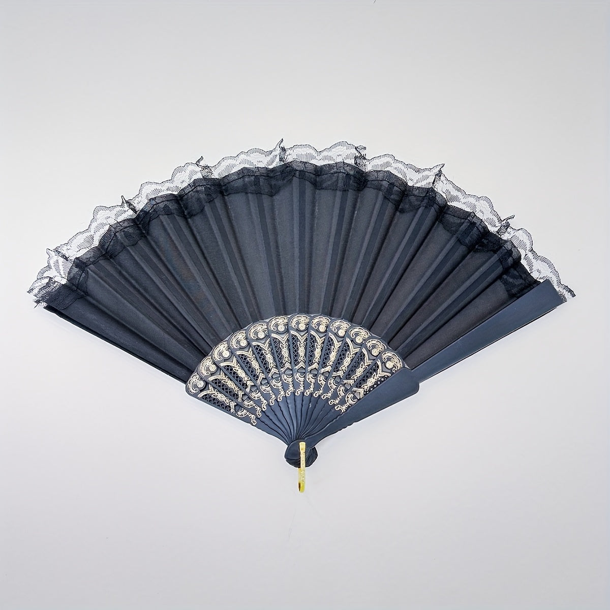 Lace Mesh Folding Fan Silky Fan For Dance Performance