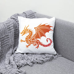 1pc Reusable Dragon Stencil Painting Kit with Brush DIY Crafts and Decor