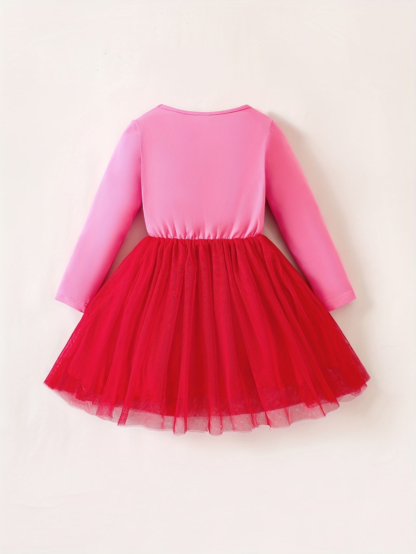 Girls Unicorn Cartoon Print Long Sleeve Tutu Dress