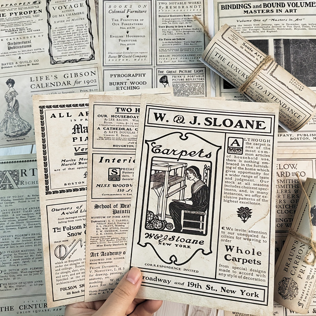 10pcs Vintage Newspaper Scrapbook Papers DIY Crafts