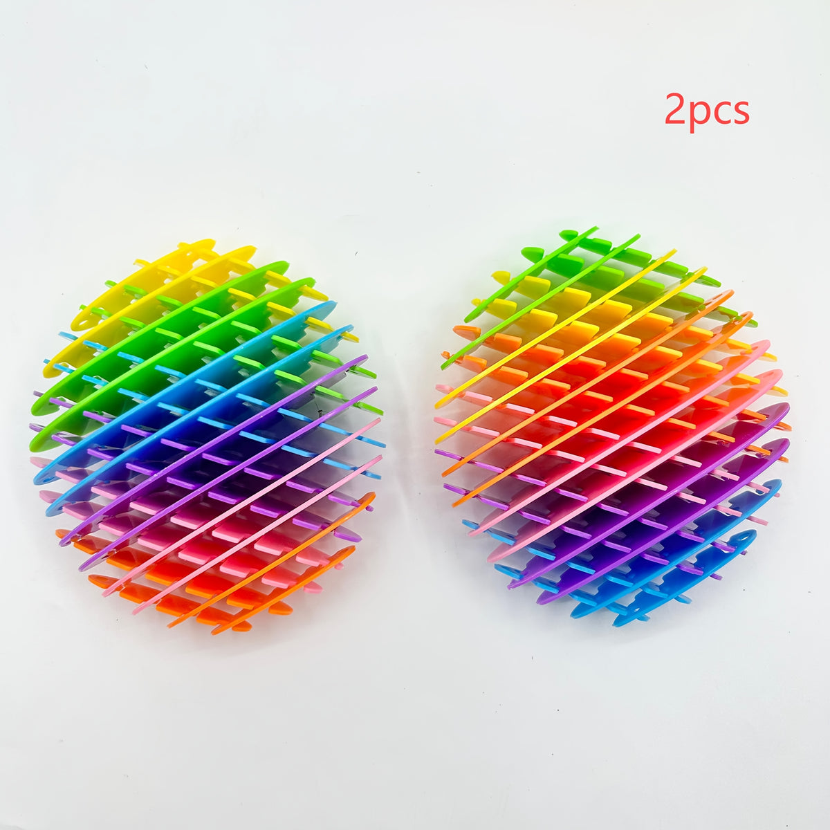 2 Pack Neon Stretchy Balls Interactive Sensory Toys Vibrant Rainbow Patterns