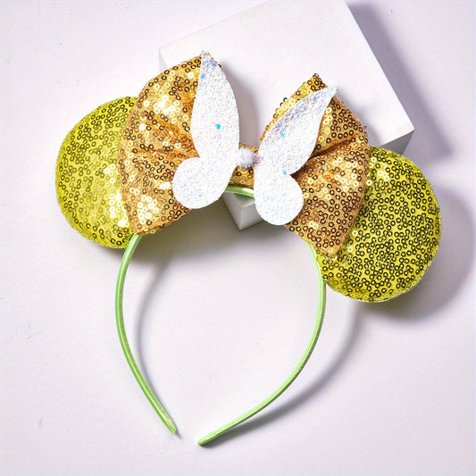 Sweet Sequin Bow Mouse Ear Headband Hair Accessory for Girls
