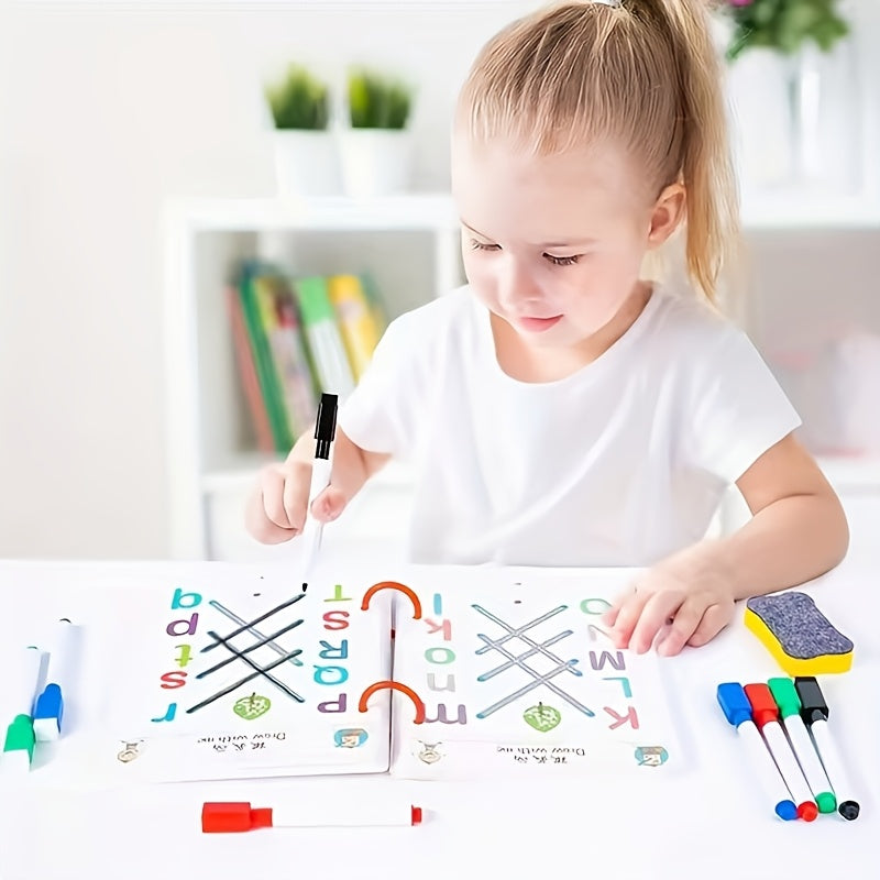 Reusable Erasable Exercise Book Set with Pen for Kids Ages 3-8