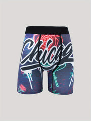 Men's High Stretch Rose Boxer Shorts Breathable Underwear