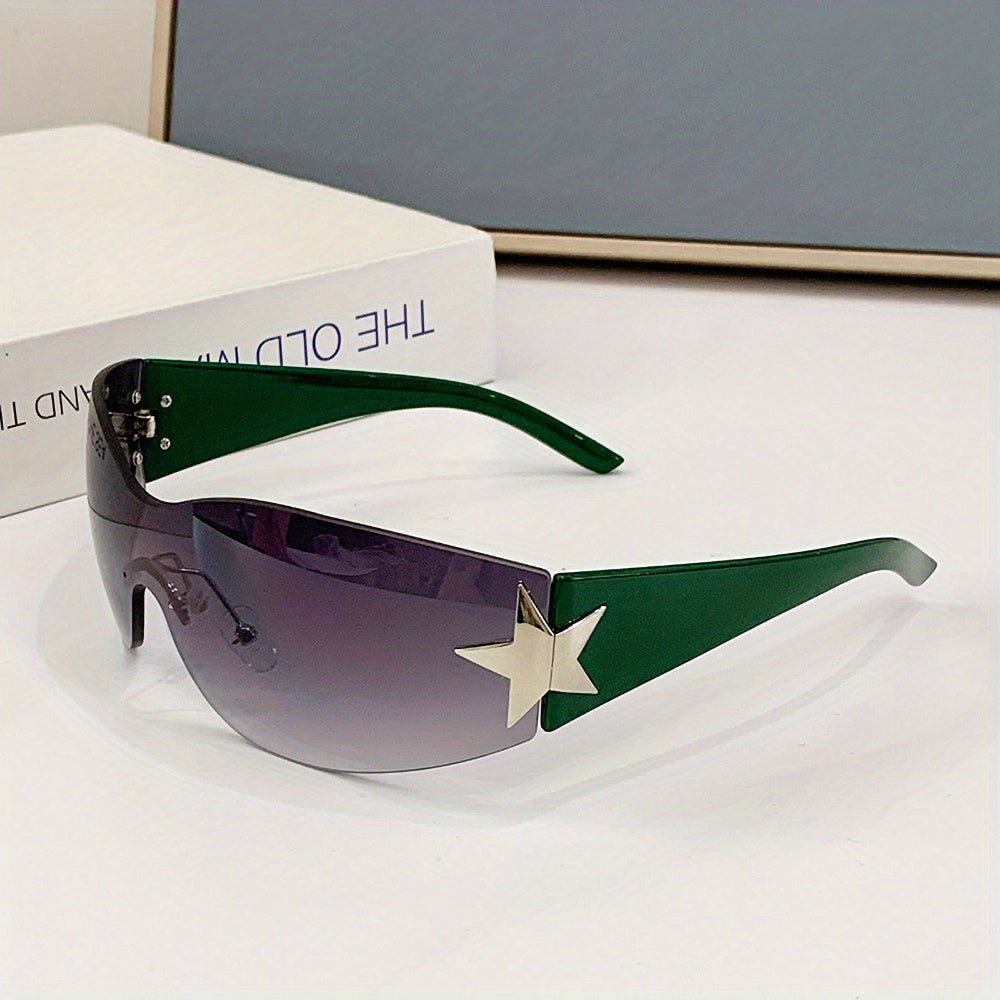 Frameless Sporty Sunglasses Y2K Shades Glasses for Men and Women