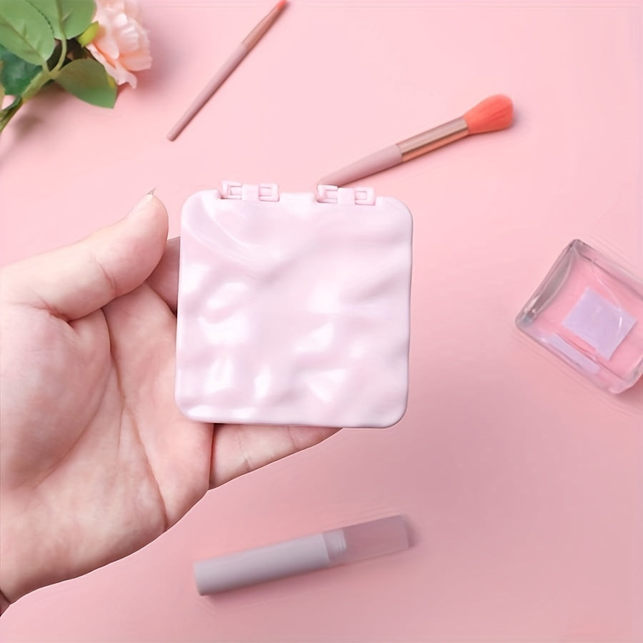 Pink Makeup Vanity Mirror Double Side Folding Portable Cosmetic Touch up Mirror