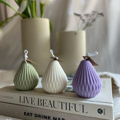 Resin Pear Shape Candle Making Mold Geometric Silicone Plaster Mold