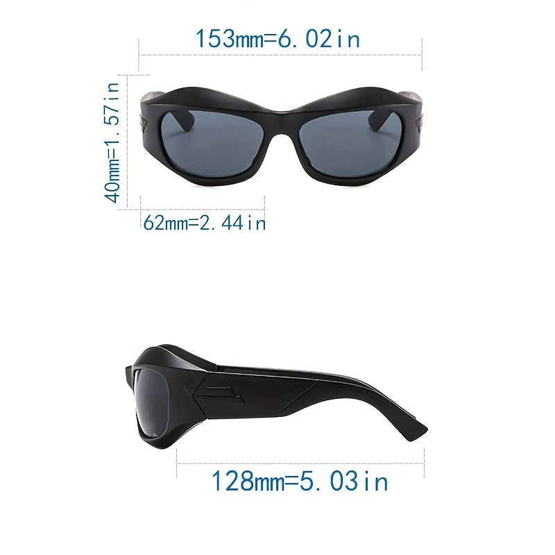 Y2K Sports Sunglasses UV400 Anti Glare Cyberpunk Hiphop Outdoor Cycling Fishing