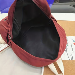 Preppy Style Laptop Backpack with Patch Decor