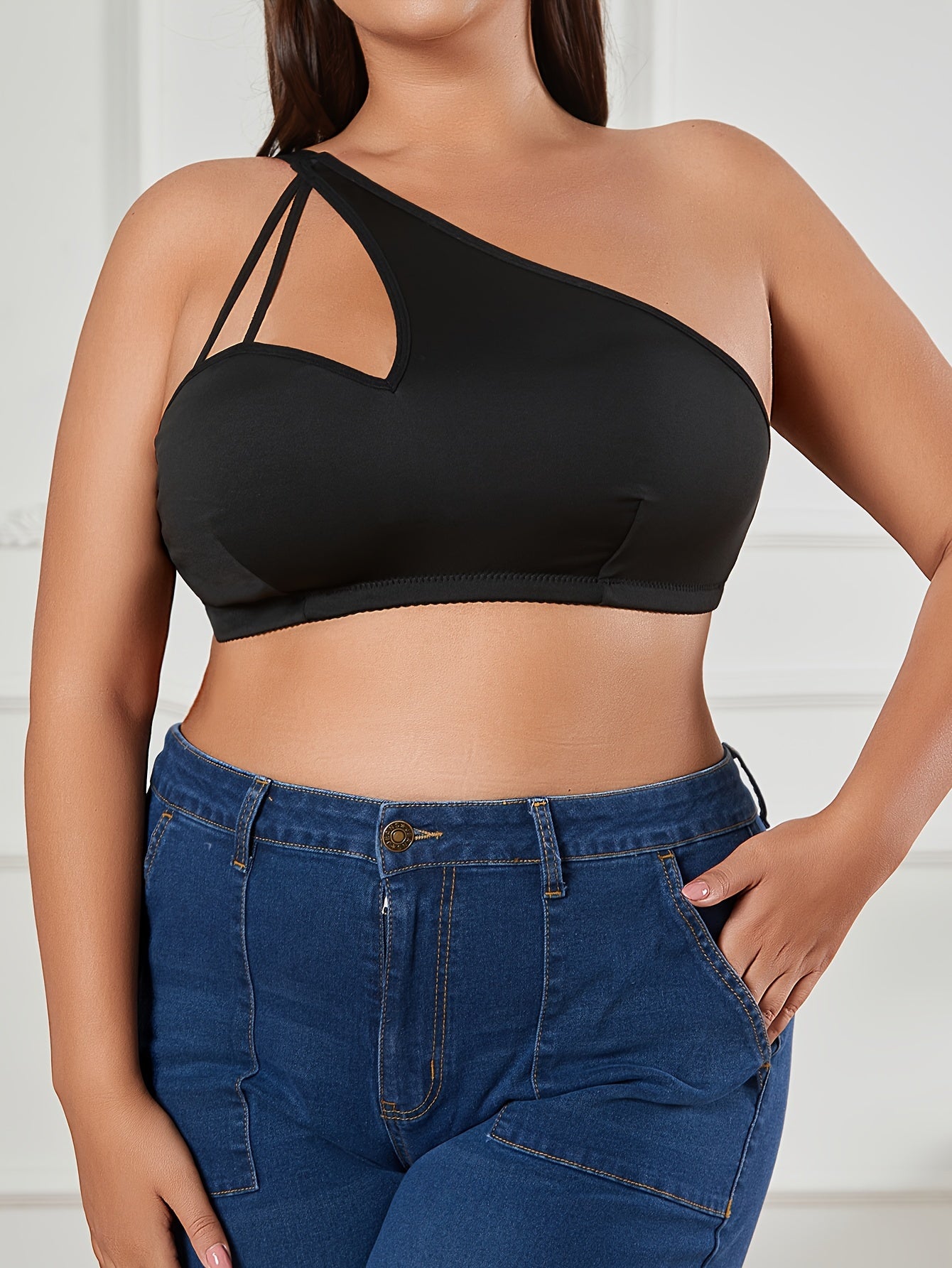  Bra Women's Plus One Shoulder High Stretch Bralette