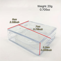 Square Clear False Eyelash Plastic Box, Reusable Case for 1 Pair Lashes