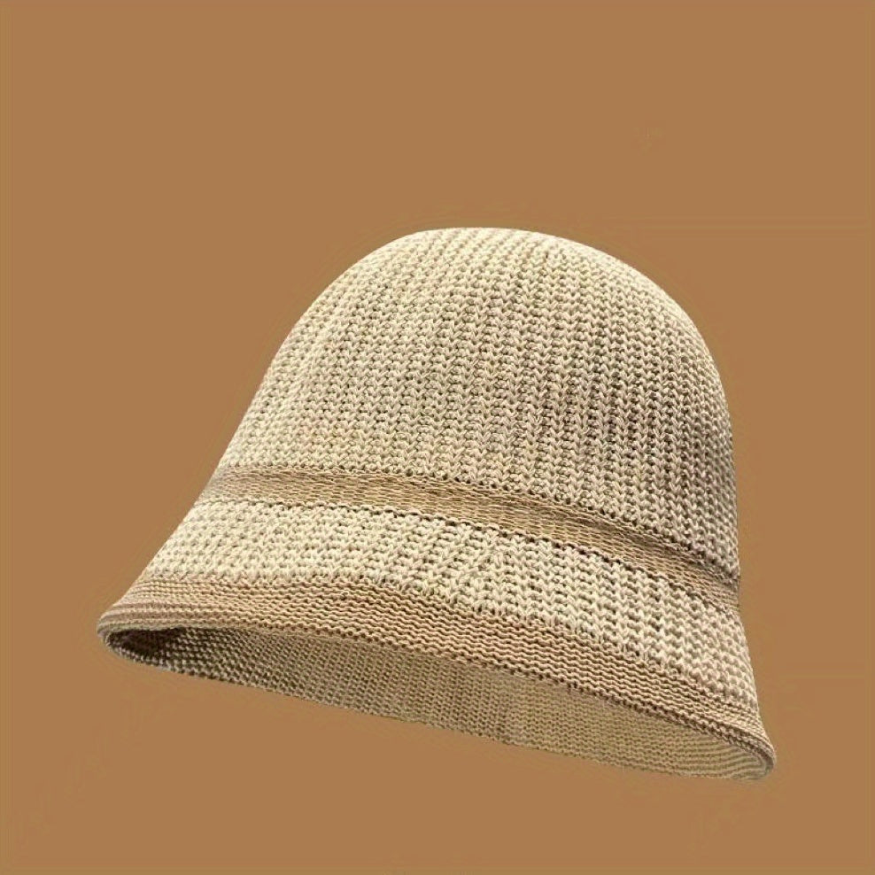 Crochet Bucket Hats Block Sun Hat for Women