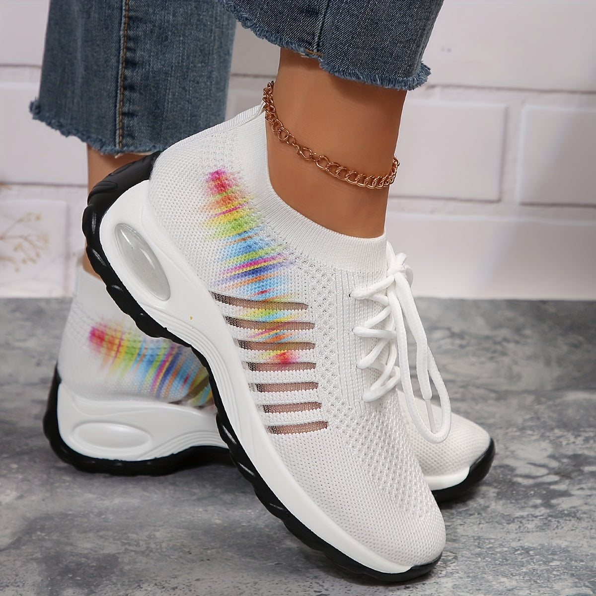 Women's Casual Sports Shoes with Air Cushion Bottom
