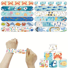 12pcs Ocean Sea Animals Slap Bracelets Birthday Supplies