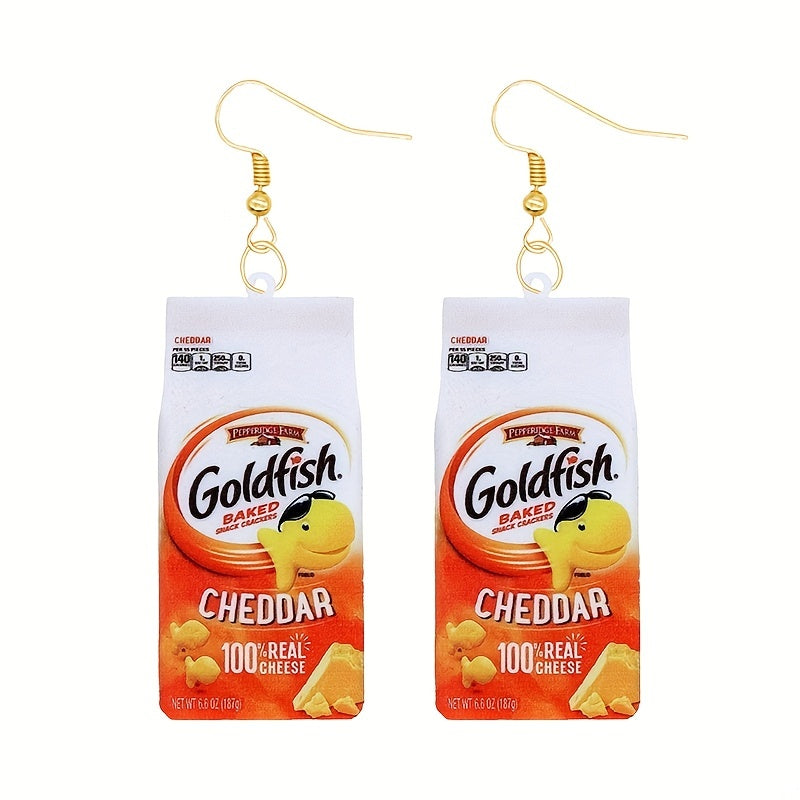 Funny Biscuit Chip Chocolate Dangle Earrings Acrylic Jewelry