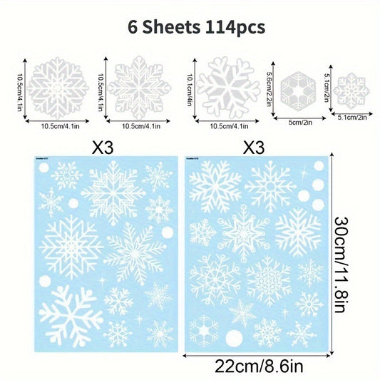 Snowflake Window Stickers Christmas Decor Ultra thin Waterproof
