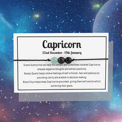 Constellation Theme Rope Bracelet With Message Card Healing Crystal Beaded