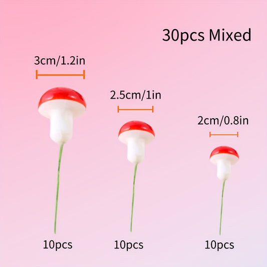 30pcs Colorful Mini Foam Mushrooms DIY Christmas Decorations