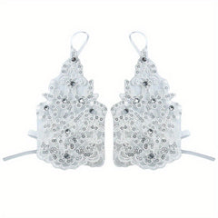 Bride Wedding Dress Gloves Sequin Decoration Hanging Finger Wrist Gloves