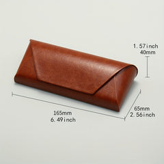 Hard Shell Portable Fashionable PU Leather Eyeglass Case Brown