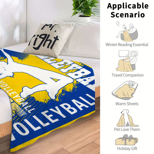 Volleyball Sports Throw Blanket Flannel Warm Blanket for Couch