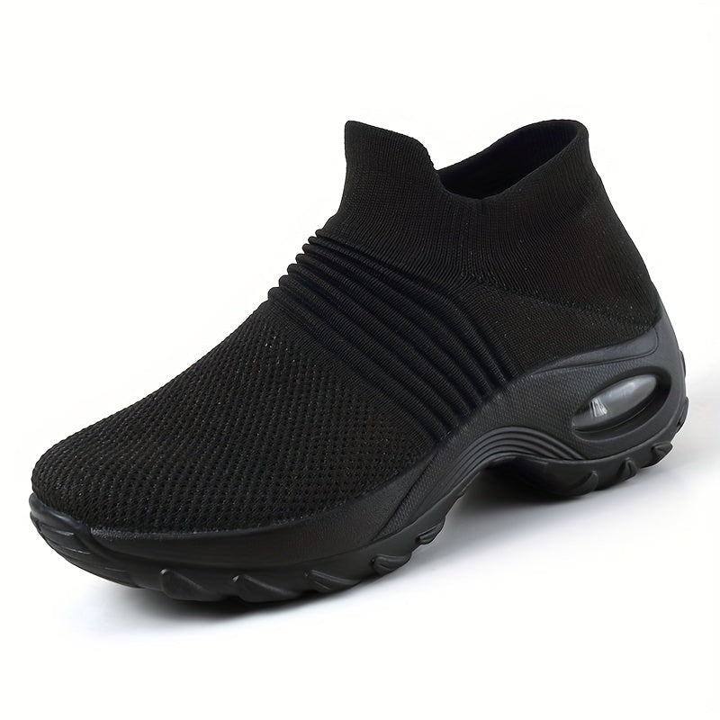 Women's Air Cushion Sock Shoes Comfortable Knit Low Top Slip On Walking Shoes