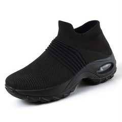 Women's Air Cushion Sock Shoes Comfortable Knit Low Top Slip On Walking Shoes