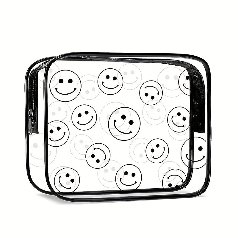 Smile Face Clear Makeup Bag Transparent PVC Waterproof Toiletry Organizer