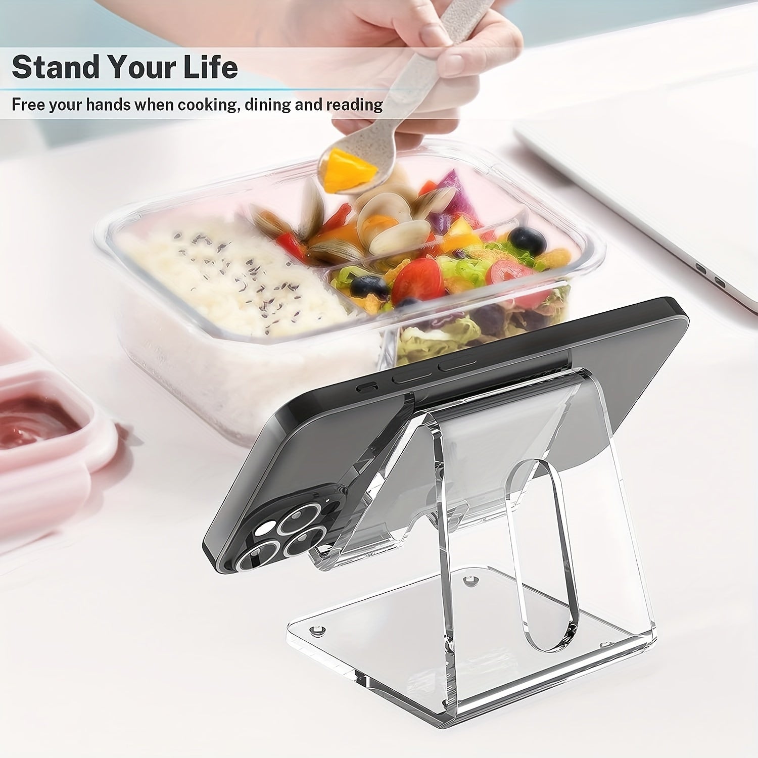 1pc Acrylic Phone Stand Compatible with Various Screen Sizes
