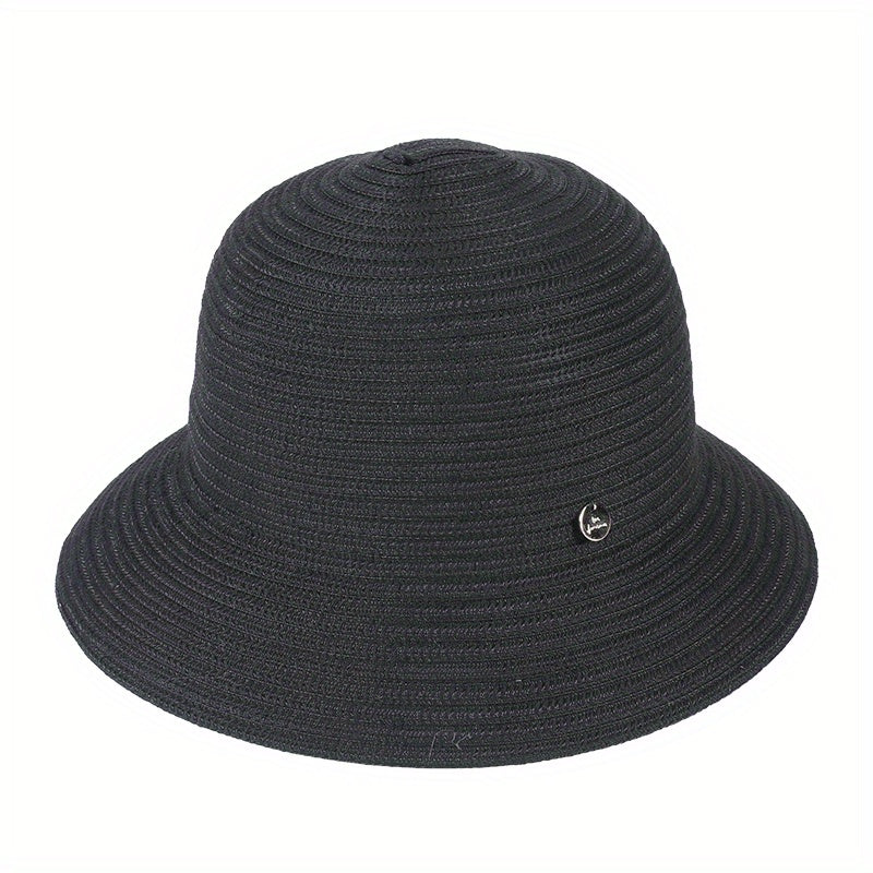 Stripe Jacquard Bucket Hat Sunscreen Summer Sun Hat Women's Casual Cloche Hats