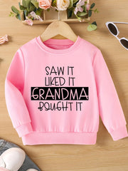 Girls Fun ''Saw It Like It Grandma'' Graphic Sweatshirt