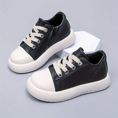 Girl's Comfy Non Slip Skate Shoes Lace Up Soft Sole Sneakers