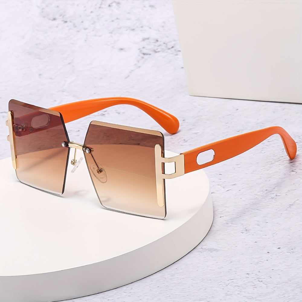 Oversized Square Frame Sunglasses Gradient Lens Glasses