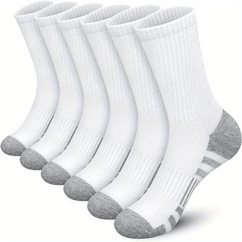 6 Pairs Men's Crew Socks Winter Sports Running Thick Warm Socks