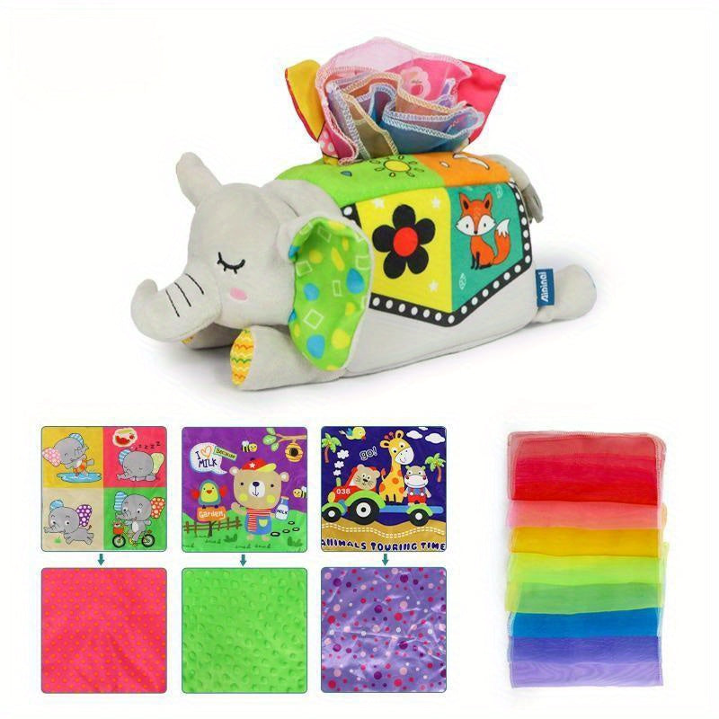 Cute Animal Tissue Box for Baby Finger Exercise