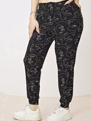  Abstract Figure Print Fitness Trousers