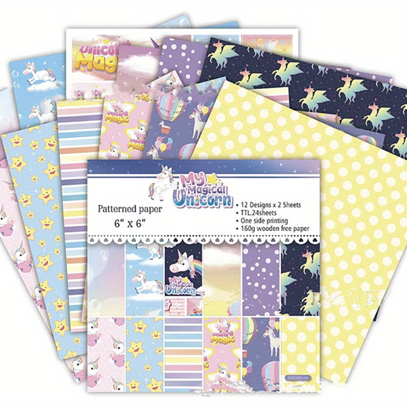 12pcs DIY Photo Album 6 Inch Clipping Paper Diary Material Paper