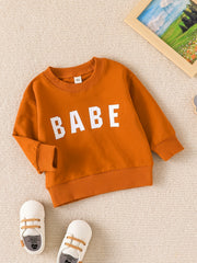Baby Boys Casual Long Sleeve Pullover BABE Sweatshirt