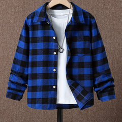 Boys Plaid Shirts Long Sleeve Button Down Tops Outwear Spring Fall