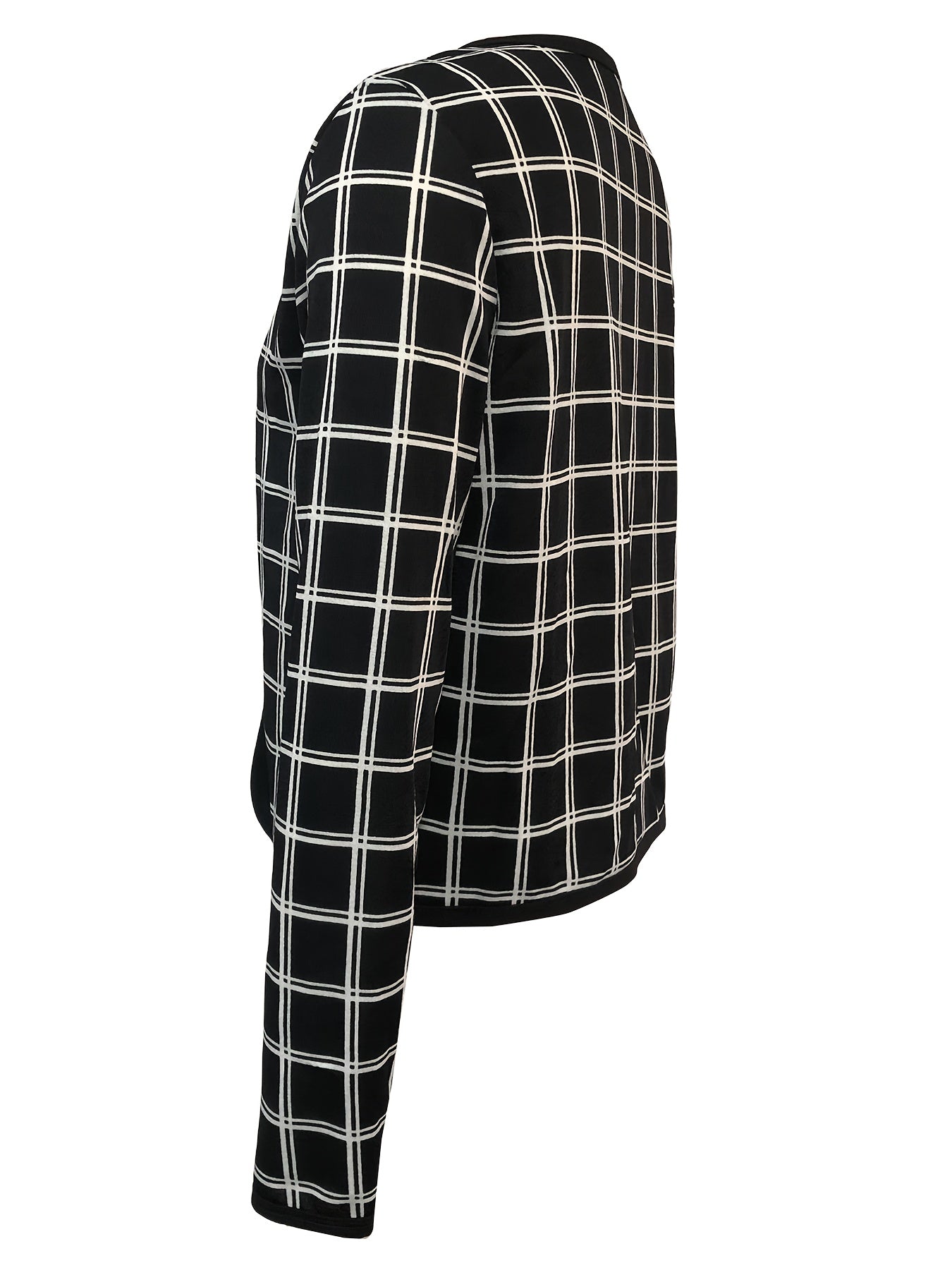 Plaid Open Front Jacket Casual Long Sleeve Jacket